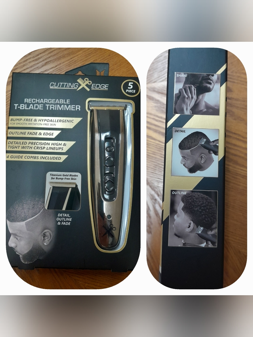 Cutting Edge Rechargeable T-Blade Trimmer (5 Piece Kit) NWT Size:OS